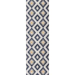 HomeRoots 2 x 15 (ft) Polypropylene Blue Rectangular Indoor Runner rug